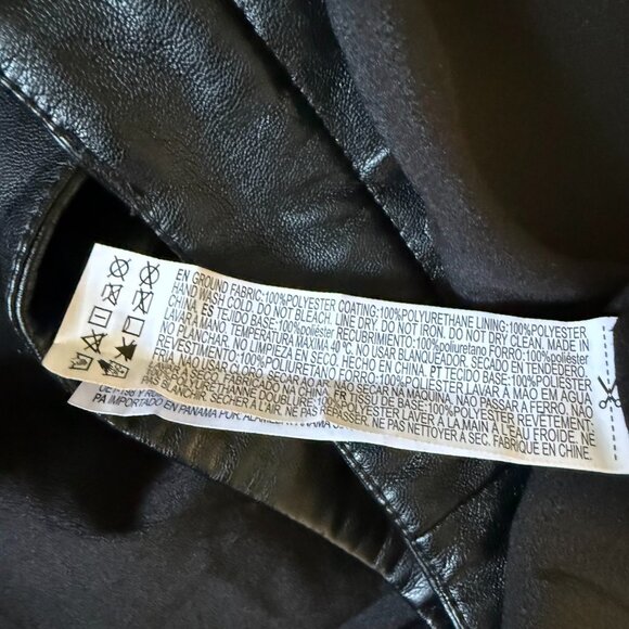 Forever 21 Women’s Mini Retro Bodycon Vegan Leather Lining Skirt in Black Size L - Picture 14 of 14